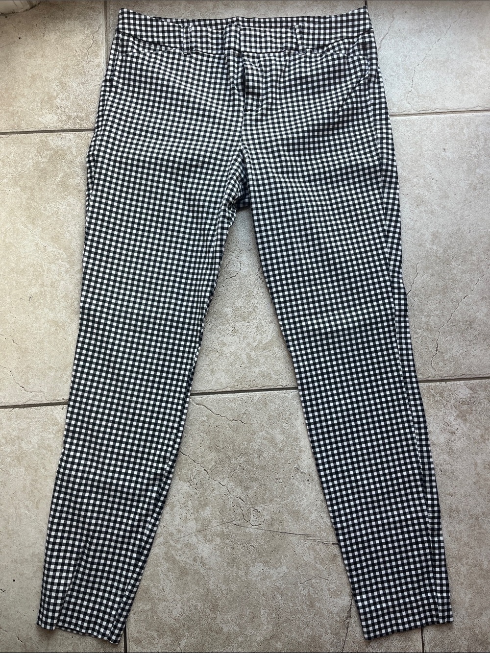 Old Navy Black and White Gingham Skinny Pants